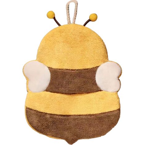 Serviette de cuisine mignonne épaisse motif abeille, absorbante pour enfants, torchon accrochable déco animaux. (1/5)