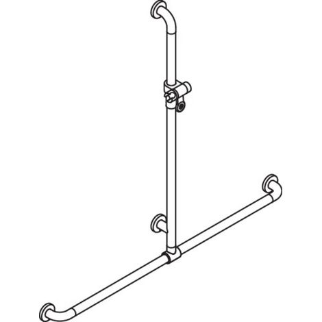HEWI 801.35D430 98 Poignée de baignoire/douche avec bride, surface mates, AM : 1100 (1/2)