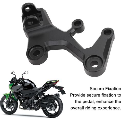 Bracket de repose-pied montage avant pour moto Z400 2018-2021 : aluminium noir robuste, résistant à la corrosion et aux fissures (1/5)