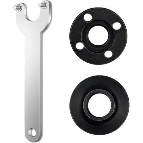 Lot de 3 clé pour meuleuse 125 mm clé meuleuse avec bride de meuleuse d'angle,clé à meuleuse clé pour disqueuse cle meuleuse universelle Compatible avec les meuleuses d'angle de 125 mm (1/5)