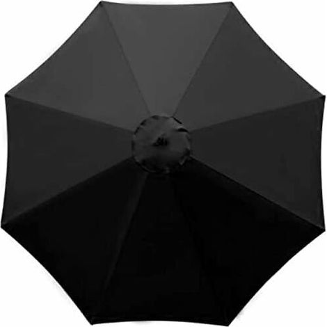 Parasol de jardin avec 6 baleines robustes, parasol de plage, abri de jardin, pour balcon, terrasse, terrasse, piscine (diamètre 3 m) - Noir(Couverture parapluie uniquement) (1/5)