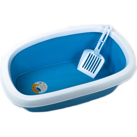 Katzentoilette Katzenschüssel Haustierschale Katzenklo Haustier-WC Haustier-Klo - blau