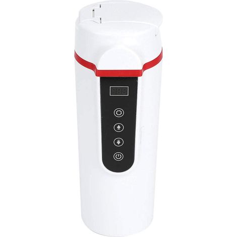 Bouilloire électrique, tasse d'eau de chauffage de voiture en acier inoxydable de 420 ml avec écran LCD, bouilloire de voyage allume-cigare 12V / 24V, tasse à café d'eau de chauffage à (1/5)