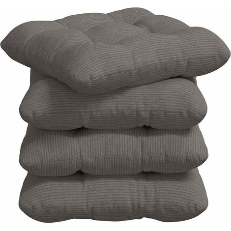 Coussins d'assise, 4 pièces, gris clair, 40 x 40 cm (1/5)
