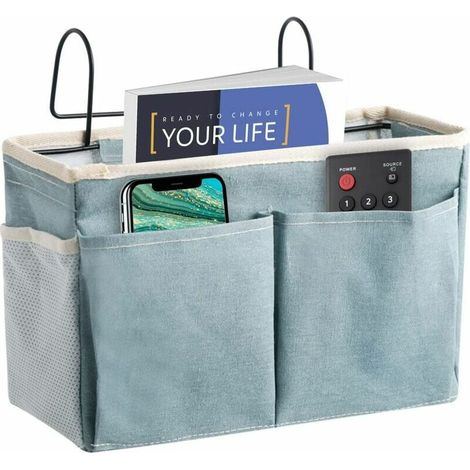 SHINING HOUSE Organizador de cama, bolsas para mesita de noche, bolsillo para litera, canasta de almacenamiento colgante para mesita de noche, para literas, dormitorios, barandillas de cama y sillas (1/5)