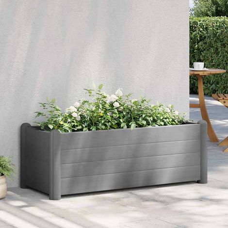 vidaXL Arriate de jardín PP gris piedra 100x43x35 cm (1/5)