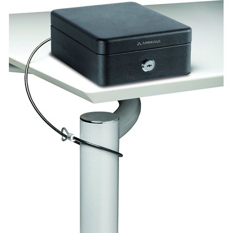 ARREGUI Private C9467 Cassetta di sicurezza con chiave per trasportare denaro Cassetta Portavalori in acciaio con fissaggio mediante cavo Cassaforte portatile de 15 cm di larghezza Nero