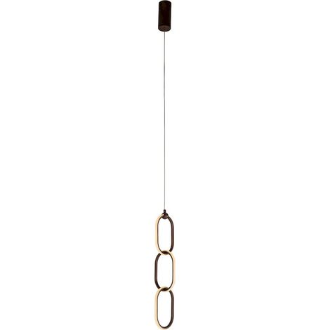 Suspension design bronze élégante en aluminium et gel de silice - bronze foncé avec accents noirs (1/4)