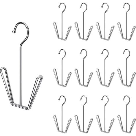 Lot de 8 Cintres à Chaussures en Acier Inoxydable,Support à Chaussures Multifonctionnel, à Double Crochet, de Séchage de Chaussures pour déshumidifier Les Chaussures en Cuir suspendues (1/5)