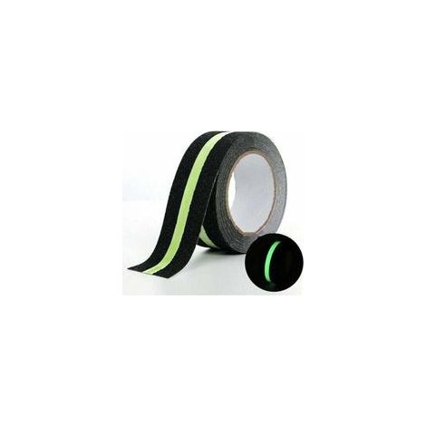 Ruban antidérapant en PVC satiné, adhésif brillant et extrêmement collant, pour marches d'escalier intérieures et extérieures, 5 cm x 5 m, vert (1/4)