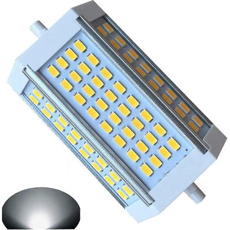 Ampoule LED R7S 118 mm 30 W à intensité variable, lumière du jour 6000 K, 220 V CA, 3000 lm, culot J, pour lampadaire. Remplacement pour ampoule LED R7S de 118 mm. (1/4)