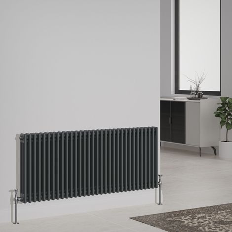 NRG Cast Iron Style Radiator Traditional Anthracite Central Heating Rads Horizontal 3 Column 600x1462mm (1/5)