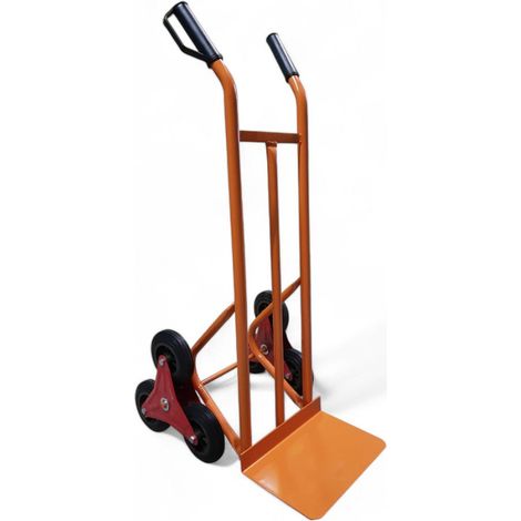 Carrello portatutto saliscale 200 kg struttura in acciaio ruote stellari rotanti in gomma piena per trasporto su scale (1/2)