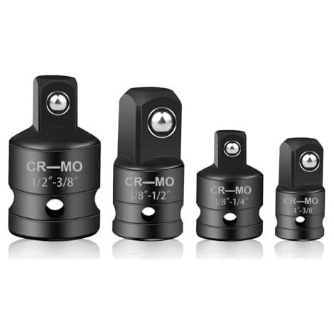 Stecknuss Adapter, 4 Stück Stecknussadapter Set Adapter Satz, Adapter-Set für Ratschen 1/4 Auf 3/8, 3/8 Auf 1/4, 3/8 Auf 1/2, 1/2 Auf 3/8 SteckschlüSsel-Adapter für Steckschlüsseln Nuss Knarren