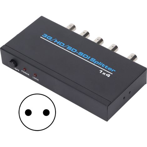 Répartiteur SDI 1 entrée 4 sorties S114, compatible SDSDI HDSDI 3G SDI, jusqu'à 400 mètres, alimentation AC 100-240V avec prise UE. (1/5)