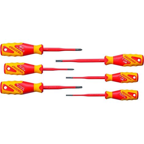 Jeu de tournevis Gedore VDE 2162-2172 PM-06 cruciforme Phillips, vis à fente, plus/moins R742681 (1/5)