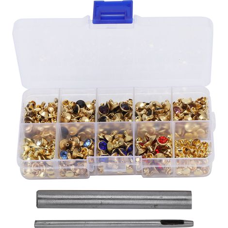 Ensemble de rivets strass colorés pour la décoration de sacs, chapeaux, vêtements, chaussures et autres accessoires (8 mm). (1/5)