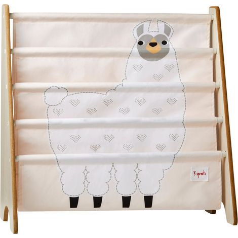 3 Sprouts - Book Rack - White Llama