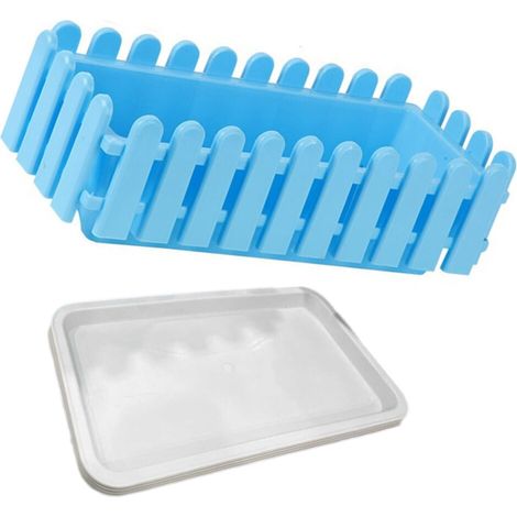 Squisito vaso per piante a forma di recinzione, fioriera da finestra - Blu