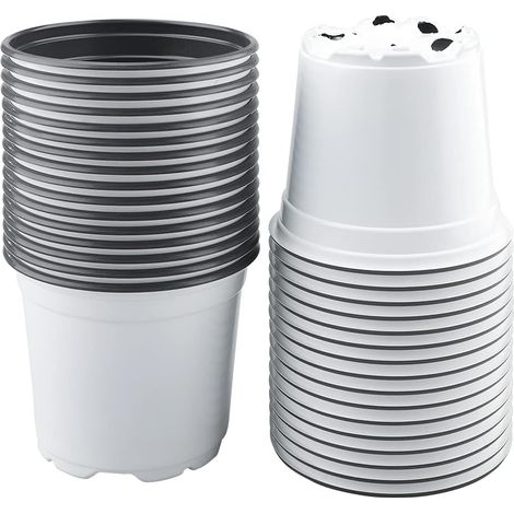 Lot de 100 jardinières blanches en plastique de 12 cm pour plantes grasses, légumes et boutures.
