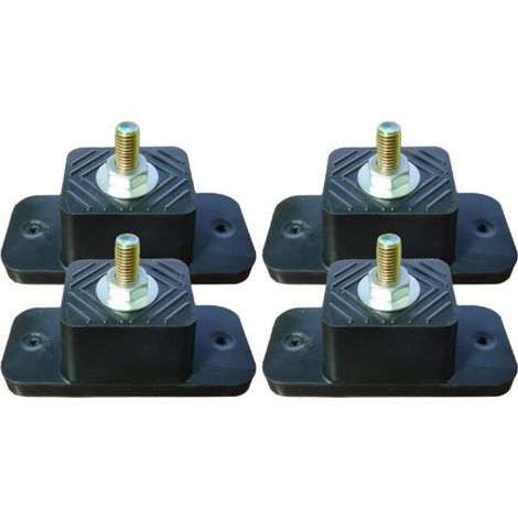 Amortiguadores antivibración para aire acondicionado - Soportes de montaje para condensadores exteriores de pequeños aires acondicionados tipo split, paquete de 4 piezas - 4 cm de altura (1/4)