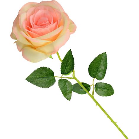 Rose Éternelle, Fleur Artificielle en Soie Élégante - Cadeau Romantique pour Saint Valentin, Fête des Mères, Noël, Anniversaire - Décorative pour Salon, Mariage, Cérémonie (Couleur Champagne) (1/5)