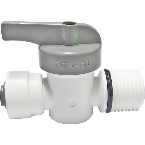 Absperrventil/Isolationsventil (1-teilig), 1/2"-Außengewinde auf 1/4"-Schnellkupplung (Steckverbinder), Wasserfilteranschluss, Inline-Kugelhahn (1/5)