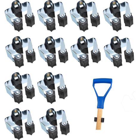 12x Wand Gerätehalter Besenhalter Schaufel Spaten Halterung mit Schrauben (1/5)