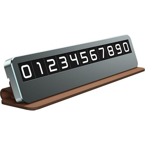 Luxuriöses Kfz-Parknummernschild aus Leder und Legierung mit magnetischen, im Dunkeln leuchtenden Ziffern und Sichtschutzschieber (1/5)