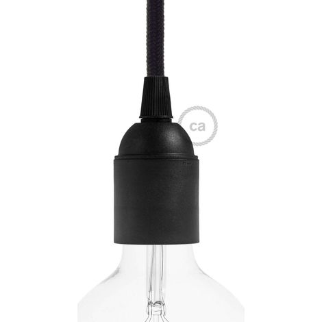Kit portalampada E27 in termoplastica - Nero