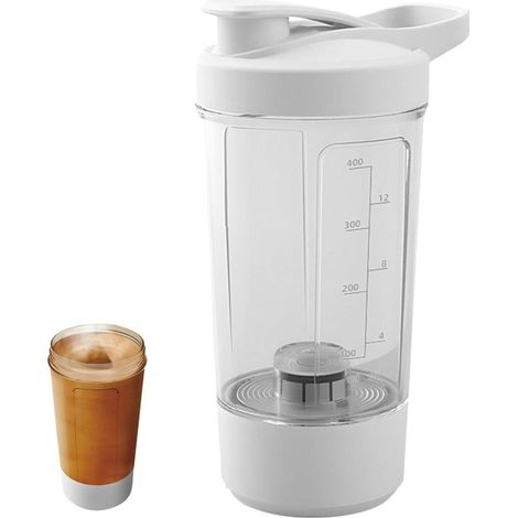 Automatischer 400-ml-Mixbecher, wiederaufladbarer Protein-Shaker mit automatischer Mixfunktion, USB-C-Schnittstelle, geeignet für Kaffee, Tee, Milch und Proteinpulver.