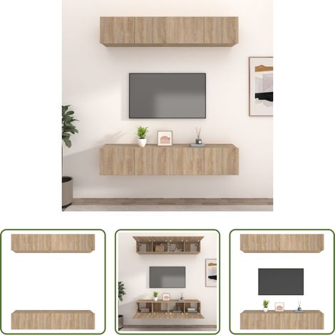 Meuble tv chêne sonoma - Meubles TV 4 pcs chêne sonoma 80x30x30 cm bois d'ingénierie (1/5)