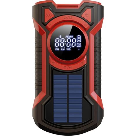 Tragbares AM/FM/Kurbel-Notfallradio mit LED-Taschenlampe, Bluetooth 5.0-Lautsprecher-A