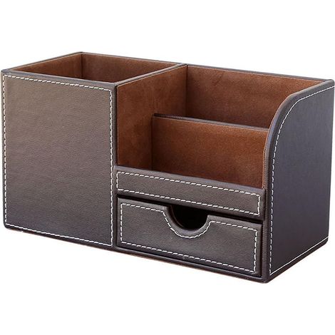 de rangement de bureau multifonctionnelle en similicuir (1/5)