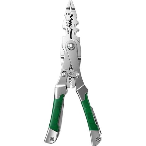Pince multifonction pliante, inox, vert, pour petits travaux (1/5)