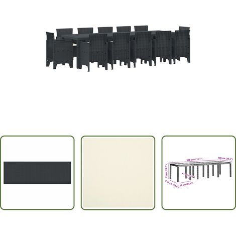 Salle à manger extérieure - Ensemble de salle à manger pour jardin 13 pcs Anthracite (1/5)