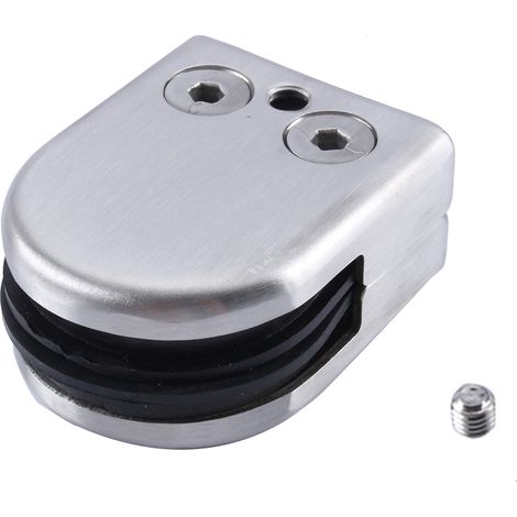 Support Verre Rond En Acier Inoxydable Pour Garde-Corps - Fixation Plate 8mm À 10mm - Pour Salle De Bain Et Étagère - Lot De 1 (1/5)