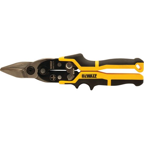 Dewalt – Cisaille à tôle droite dentelée – Pour aluminium, carton, cuir et tôle 18-22 – Prise antidérapante ergonomique – Couper sans effort