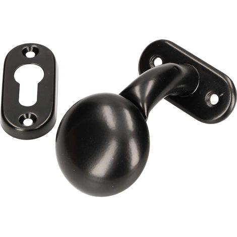 Bouton, poignée pour portail FRT + plaque, insert, laque noire (1/5)