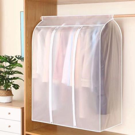 Sac de rangement étanche à fermeture éclair 3D pour vêtements, organisateur de vêtements, sac suspendu anti-poussière