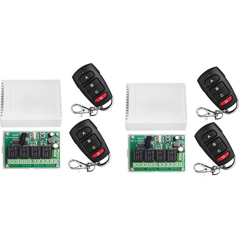 interrupteurs de télécommande 4 canaux DC12V/24V avec module de relais à quatre voies et récepteur 433M (1/5)