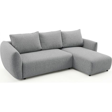 Selsey Zordo - L-Form Eckschlafsofa mit zwei Bettkästen, grauer Chenille rechts (1/5)