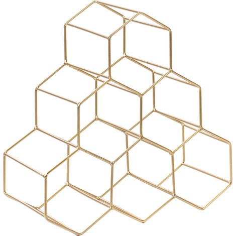 Botellero moderno glamuroso con forma de panal de abejas para botellas de vino hierro dorado Listowel