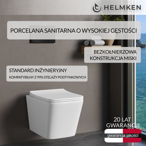 Wandhängendes WC-Becken mit Soft-Close-Sitz aus Duroplast Helmken 35120001 (Weiß) (1/5)