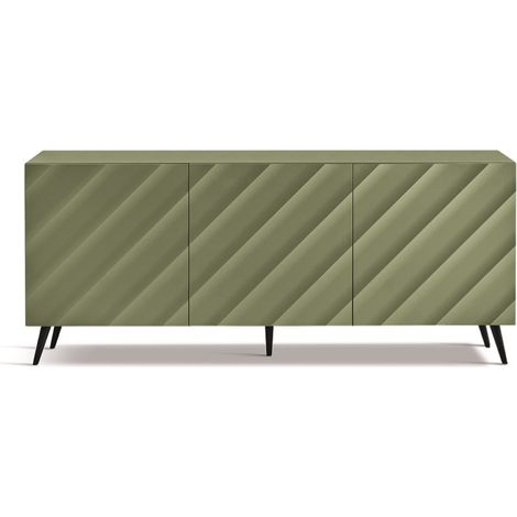 Madia 180 cm in legno Verde 3 ante e 5 piedini - KALLA (1/3)