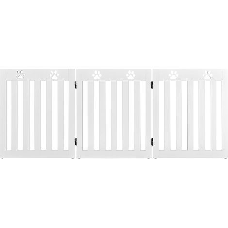 COSTWAY Barrera de Seguridad Plegable para Perros Mascotas Valla Protección para Habitación Puerta Escalera (Blanco, 3 paneles) (1/5)