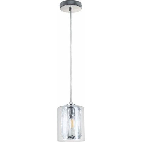 Suspension déco chromée Tesh double abat-jour E14 40W Reality (1/3)