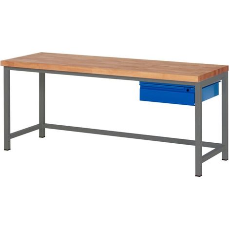 Etabli réglable en hauteur STIER Premium avec 1 tiroir, lxPxH 2 000x700x840-1 040 mm, anthracite métallisé / RAL 5010