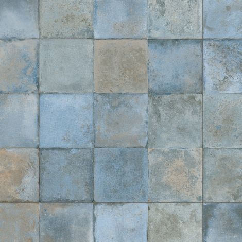 Carrelage Vintage effet Zellige Bleu 33x33x0,95 cm Orelia - Sol et mur intérieur (vendu par carton de 1,09 m²) - RO'MA CARRELAGE