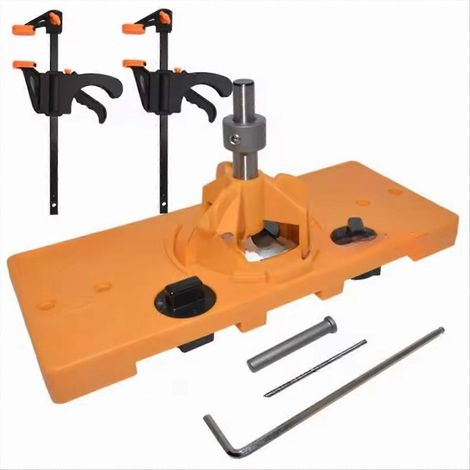 Kit d'outils pour perçage de trous de charnières : guide de perçage de type coupelle, gabarit de perçage pour trous de charnières, gabarit de perçage pour portes, gabarit de charnières (1/5)